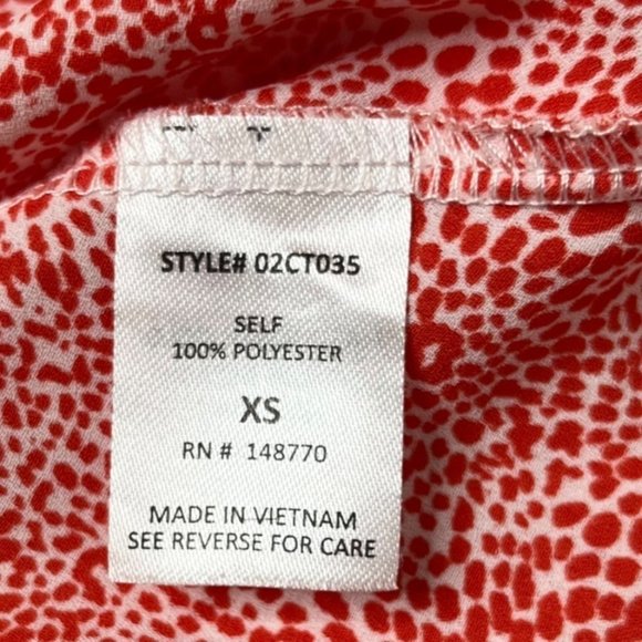 Sienna Sky Tank Top Blouse Womens Red White Cheetah Microprint Pullover Size XS - Picture 8 of 9